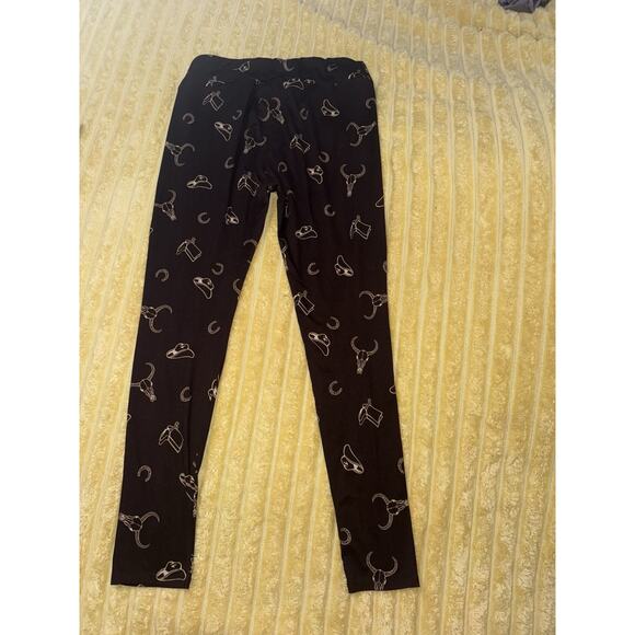 Women’s Brown Western Boots Cattle Horseshoe, Cowboy Hat LuluRoe Leggings Tc - Picture 6 of 10